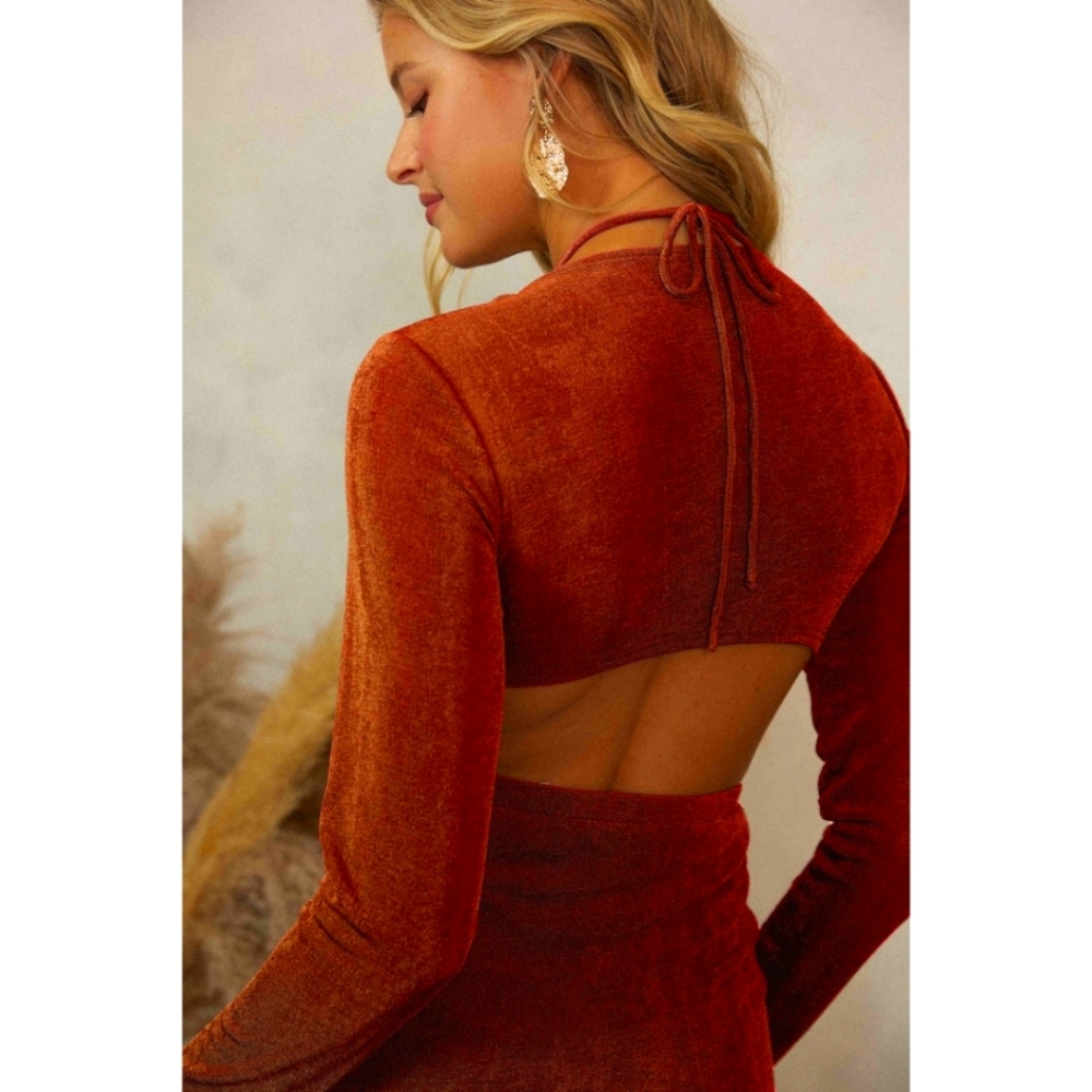 HOLLY RUCHING CUT OUT BODYCON